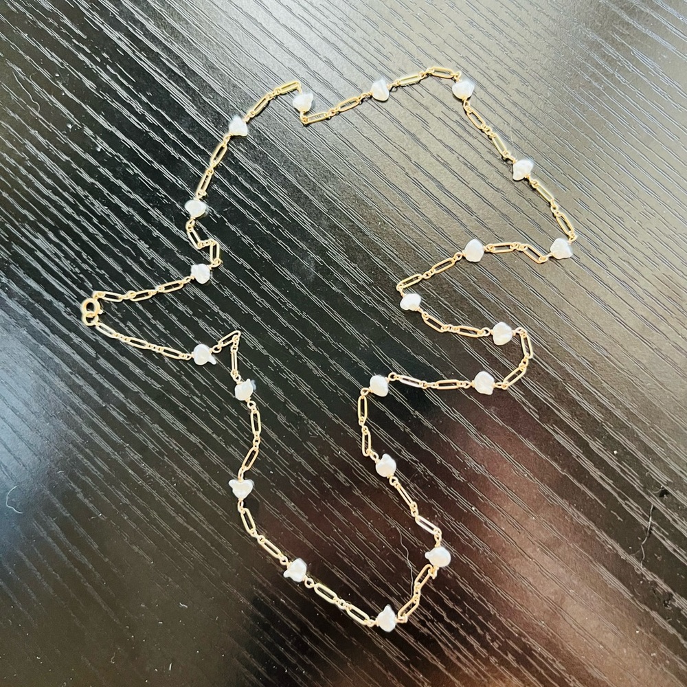 Gold Chain Necklace with Beads